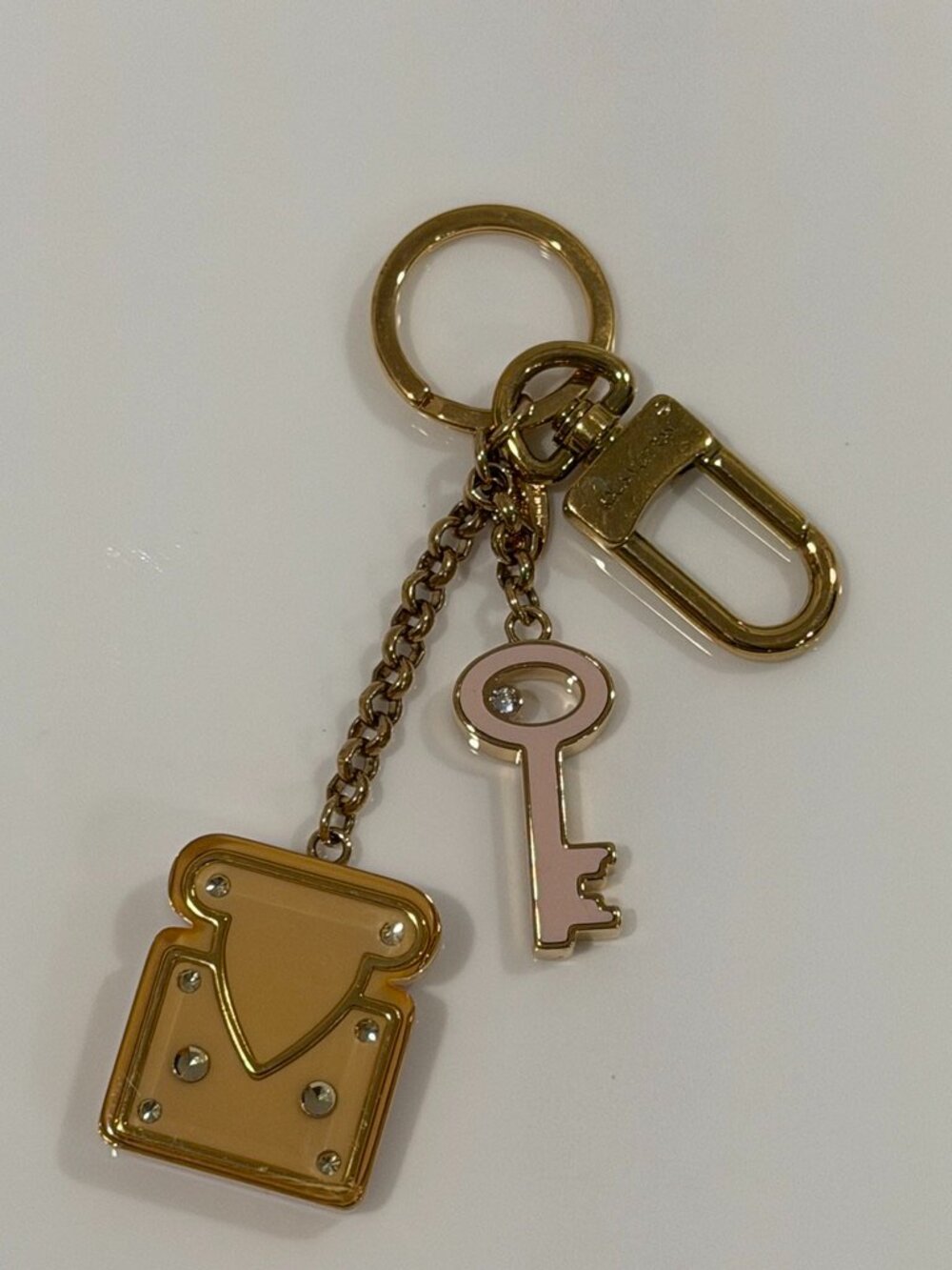 Louis Vuitton Bag Charm/Key Chain Gold/Pink (JB1569)